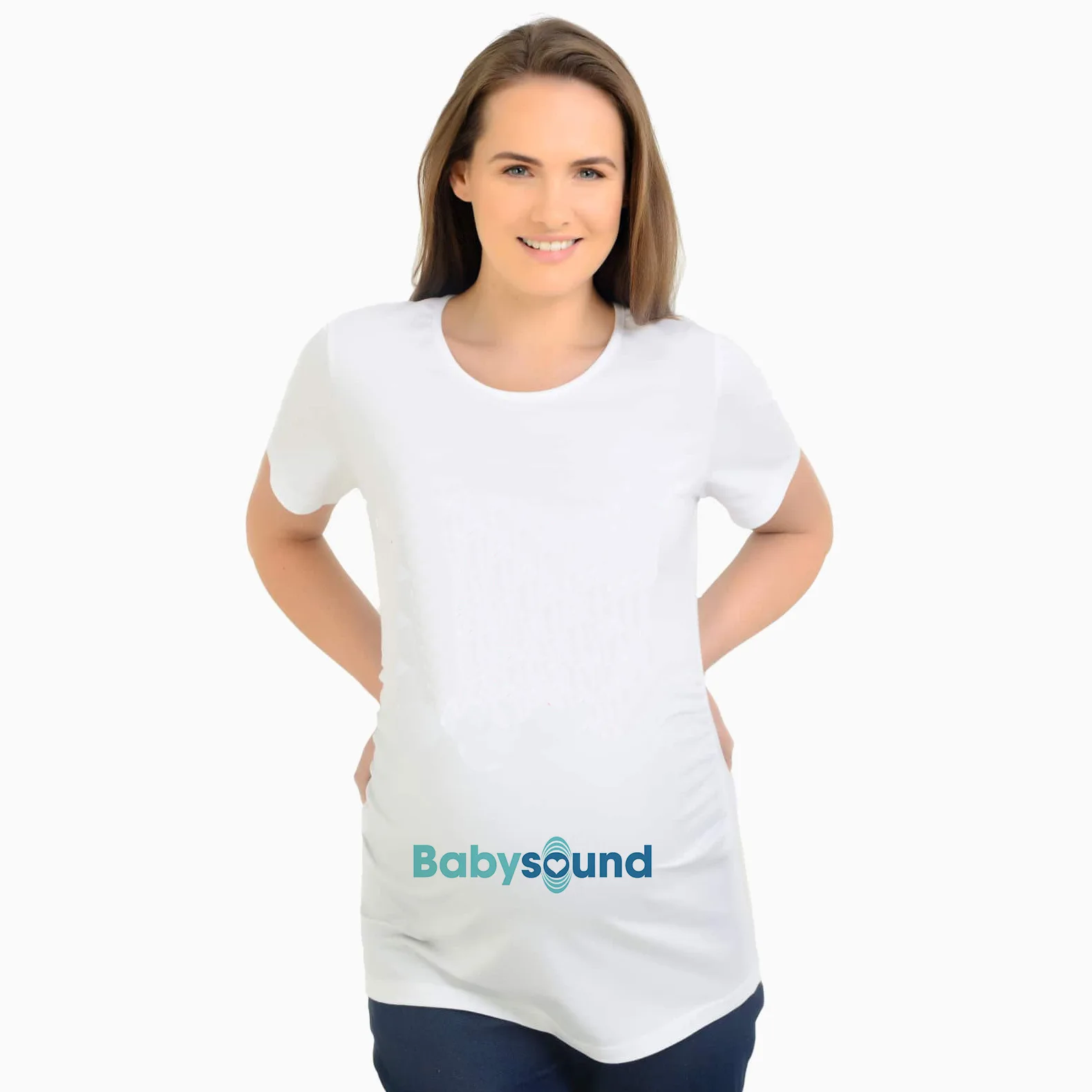 Pregnant Women Loose-Fit Cute Baby Sound Printed Letter Summer Printed Crew Neck Large Size P176-YSTWH