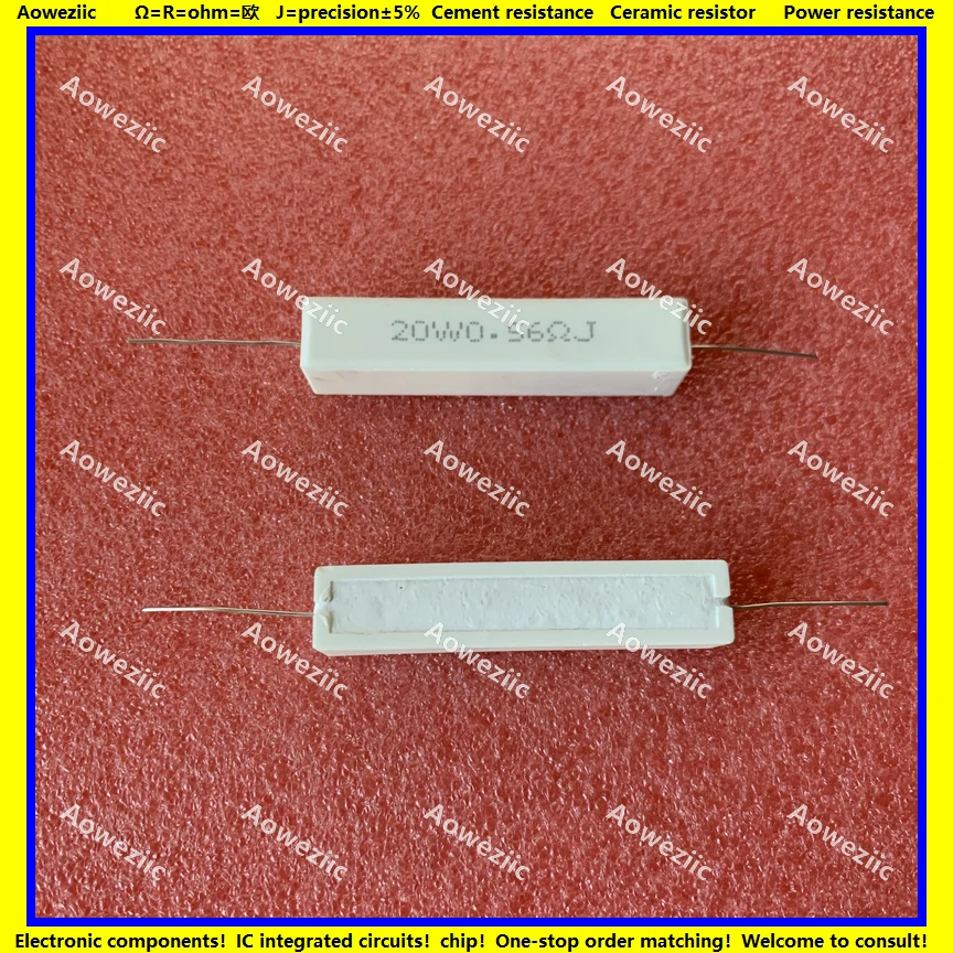10Pcs RX27 Horizontal cement resistor 20W 0.56 ohm 0.56R 0.56RJ 20WR56J Ceramic Resistance precision 5% Power resistance | Электроника