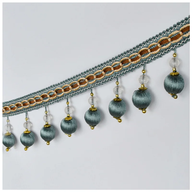 1M High-grade Curtains lace decorative Fringe Ball Curtain Sofa Tablecloth Accessories Pom LaceTrim DIY Craft Curtain Decorative