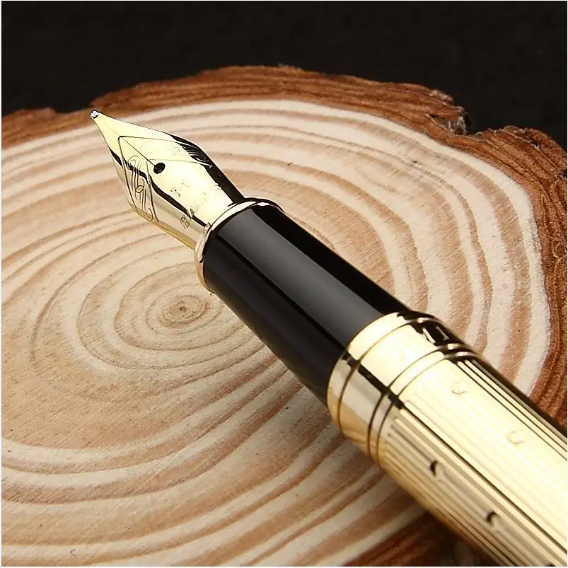 Высокое качество Stylo plume чернила с перьевой ручкой перьевая ручка Золотой зажим Роскошные Канцтовары Penna stilografica Caneta tinteiro 03819
