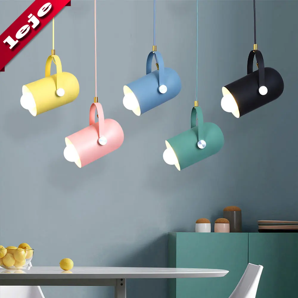 

Macaroon lamp Angle Adjustable E27 Home Decor Cord Bar Showcase Spotlight LED Pendant lights Droplight
