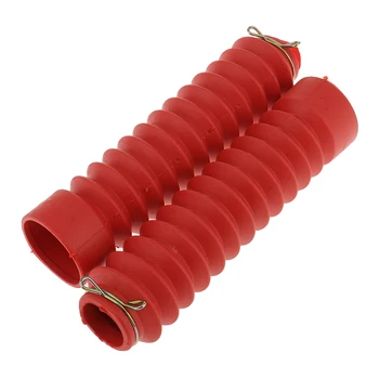 

Pair Motorcycle Front Fork Soft Rubber Boots 210x45x30mm Red