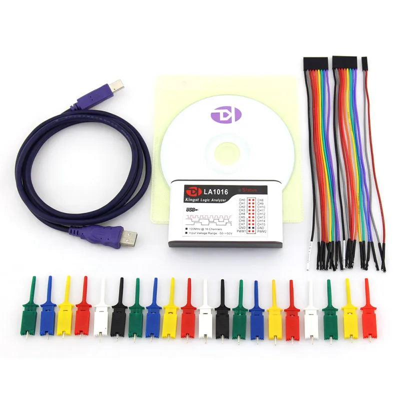 LA1016 USB Logic Analyzer 100M max sample rate,16Channels,10B samples