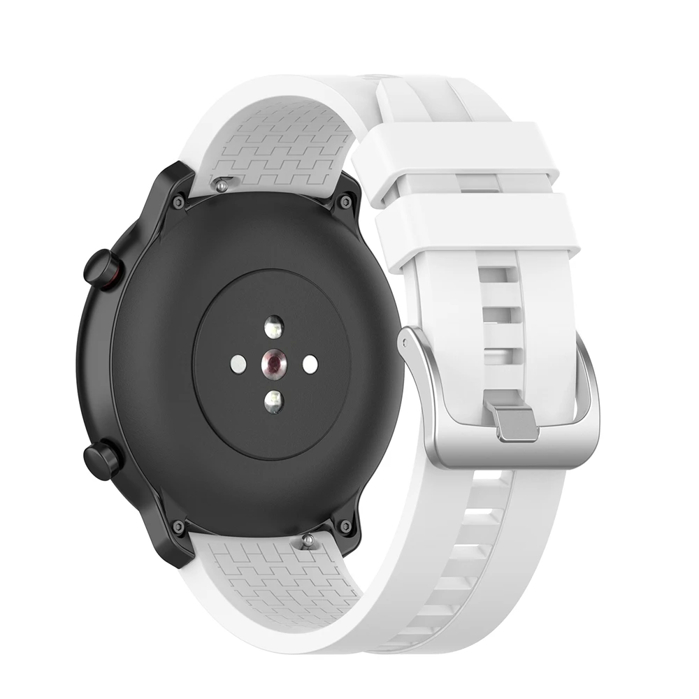 Спортивный силиконовый ремешок для часов Xiaomi Huami Amazfit GTR 47 мм 2 2S ремешок 22 мм браслет для Amazfit bip/Stratos/Pace/GT Active S3 - Цвет: White