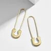 Simple pince épingles boucles d'oreilles bijoux femmes fille mode à la mode en alliage en forme de métal boucles d'oreilles multicolore cadeaux accessoires pour dames ► Photo 3/6