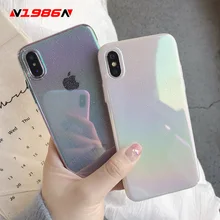 Чехол для телефона N1986N для iPhone 11 Pro Max X XR XS Max 6 6s 7 8 Plus Роскошная Лазерная Радуга красочная Капля воды Жесткий ПК для iPhone X