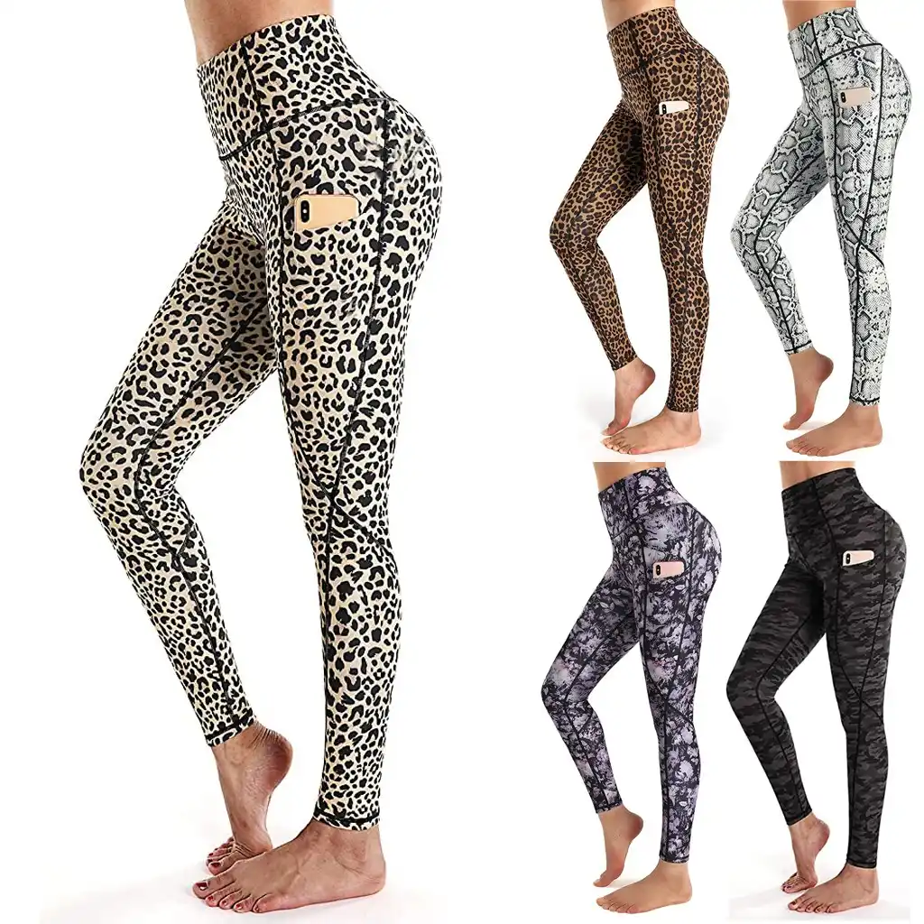 yoga pants leopard print