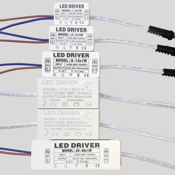 

LED Driver 300mA 1W 3W 5W 7W 12W 18W 24W 25W 36W For LEDs Power Supply Unit AC85-265V Lighting Transformers For LED Power Lights