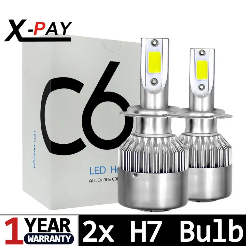 

Super Bright H7 LED Headlight Bulbs High Power 8000Lm 6000K Cool White Lamps Replacement All-in-One Conversion Kits