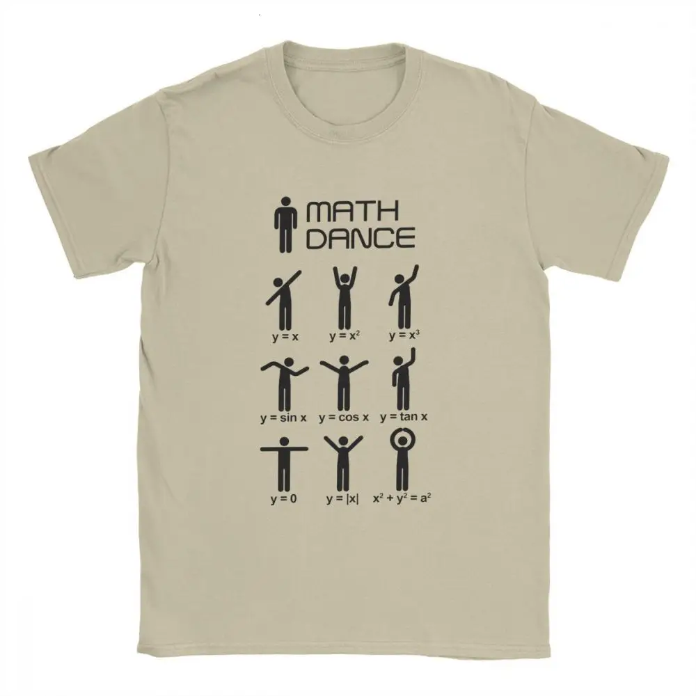 

one yona Men Math Dance T-Shirts Mathematical Mathematics Funny Round Neck Short Sleeve Tops Pure Cotton Tees Funny Humor tShirt