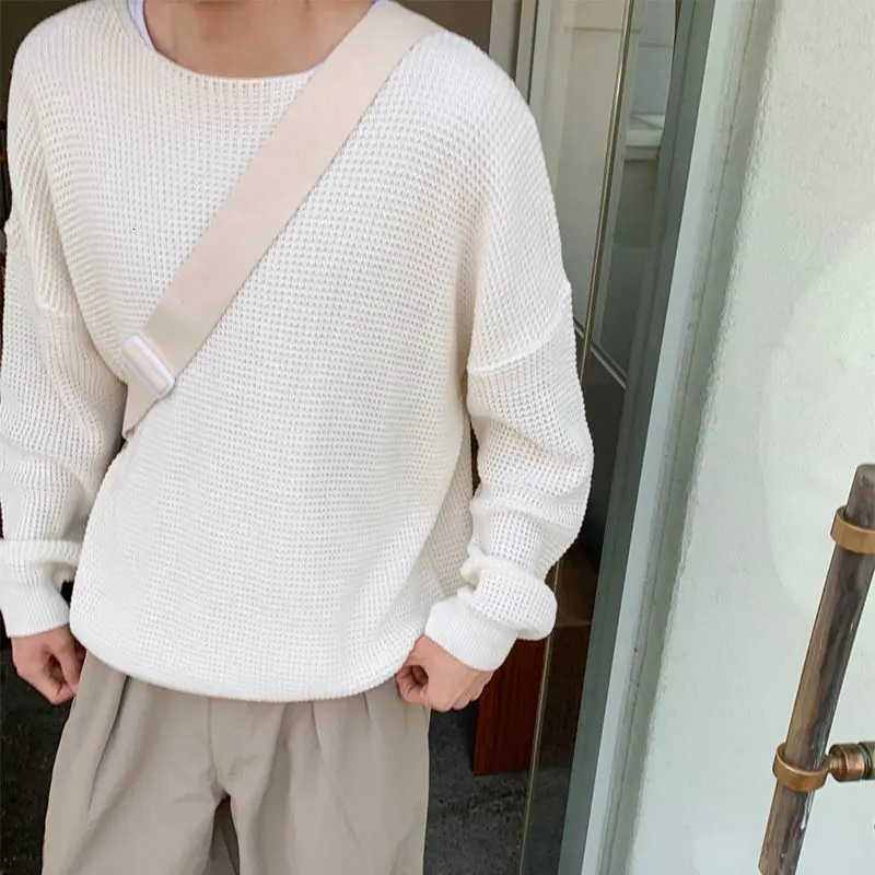 

2020 Spring And Autumn New Youth Popular Loose Pure Color Korean Simple Knitwear Fashion Casual Round Neck Pullover M-L