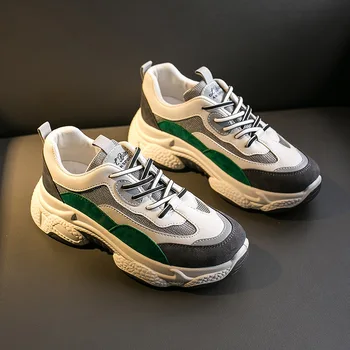 

2020 Spring Women White Sneakers Platform 5cm Ladies Mesh Sports Casual Shoes Fashion Female Lace Up Trainers Old Dad Shoes