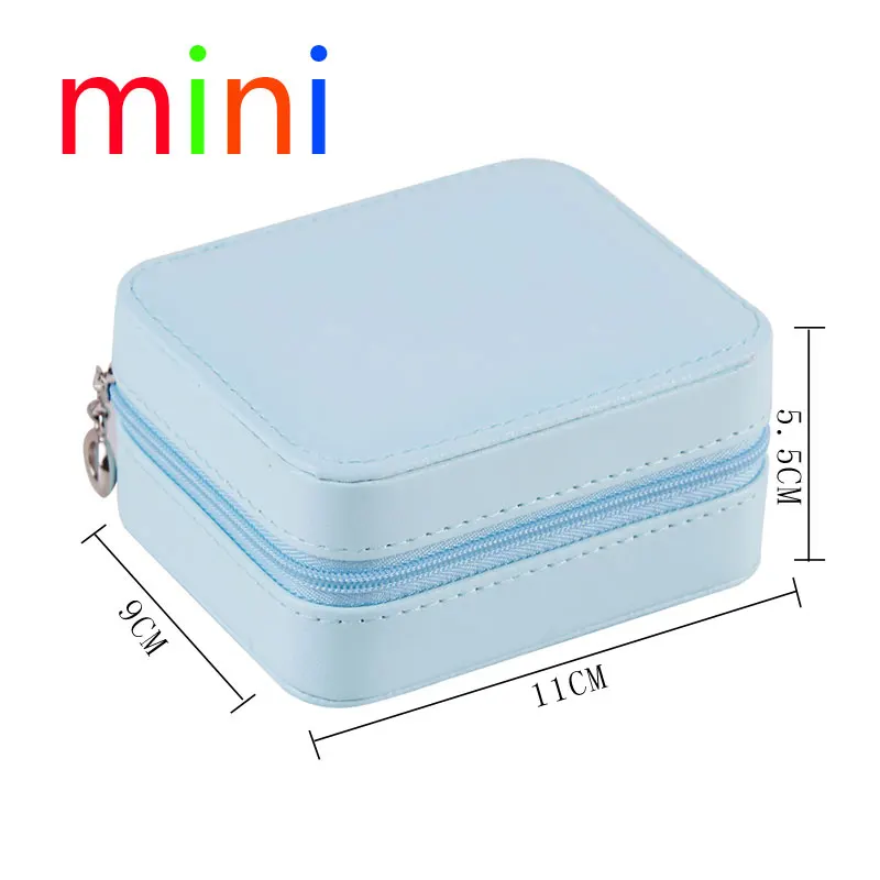 

15 days to Russia 3-Storey Korean Girl Earrings Plate Portable PU Earrings Ring Necklace Multi-Function Jewelry Storage Box