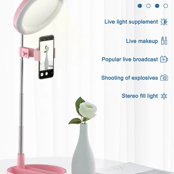 Günstige Foto Studio Telefon Video Mini Desktop Tisch LED Ring Licht Fotografie Dimmbare Make-Up Ring Lampe PUO88