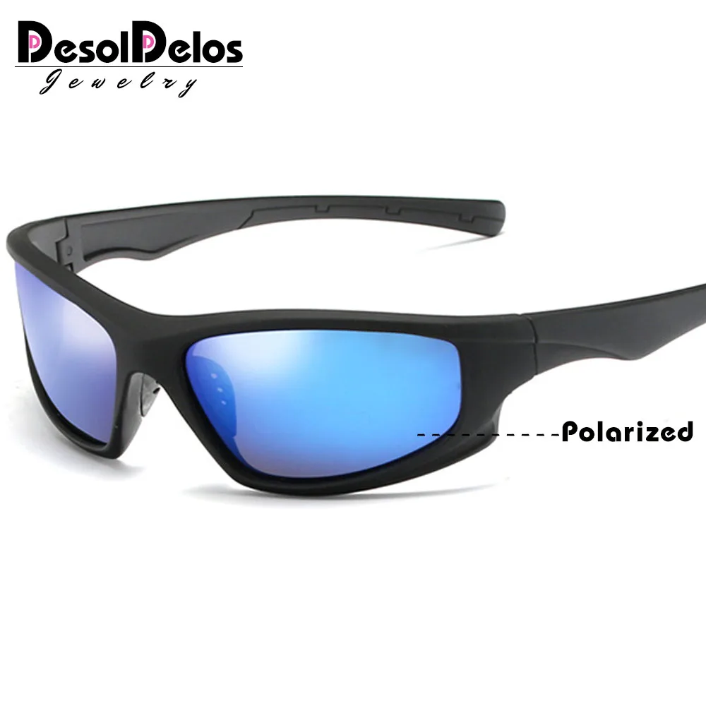 R02 blue lens Новинка, поляризованные солнцезащитные очки, мужские, UV400, антибликовые, солнцезащитные очки, черная оправа из поликарбоната, для улицы, спортивные очки, De Sol Gafas P1045 - Цвет линз: R02 blue lens