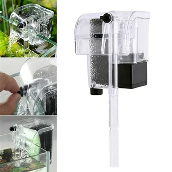 

Mini Aquarium Fish Tank Waterfall Hang On External Oxygen Pump Water Filter Fish aquatic products &4A01