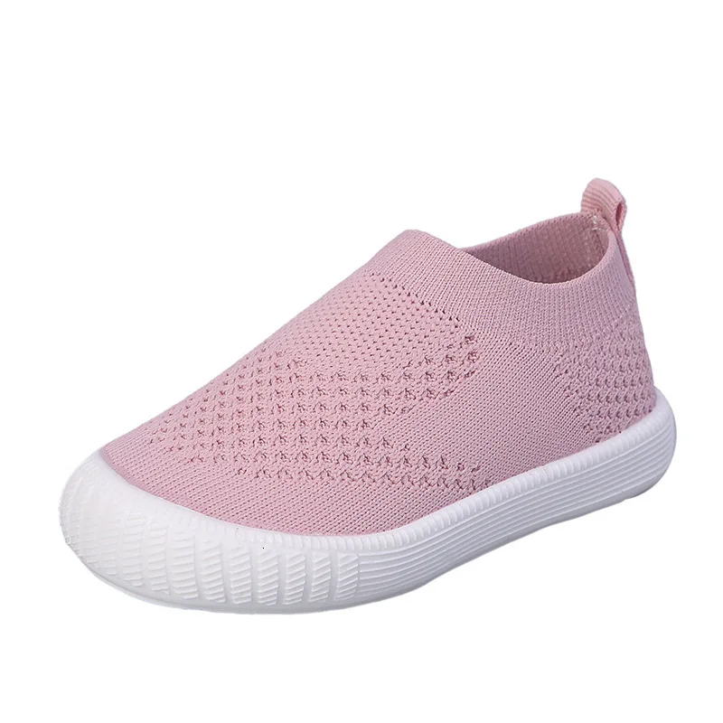Новинка; детская вентиляционная обувь; мягкая подошва; легкие тканевые Нескользящие Детские туфли для девочек - Цвет: pink colour