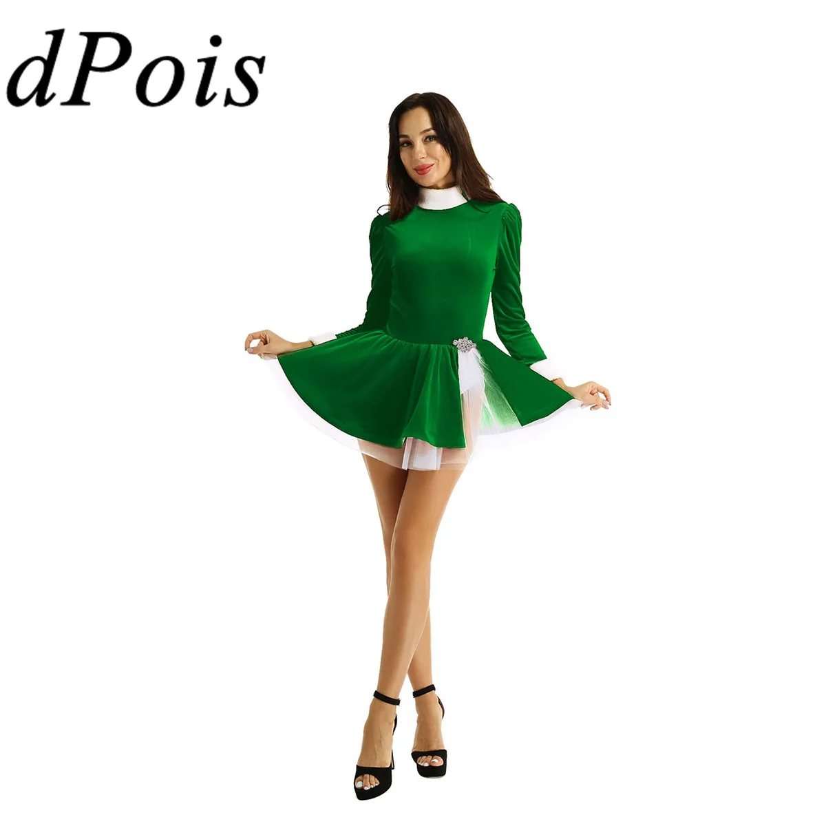 DPOIS Женская балетная фигура танца платье для катания на коньках гимнастическая