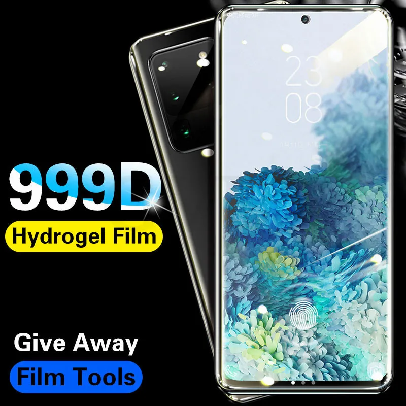 

999D Curved Full Cover Hydrogel Film For Samsung S8 S9 Plus Note 8 9 Screen Protector On Samsung S20 Plus Ultre Film Not Glass