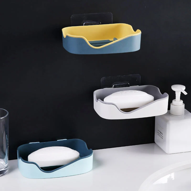 Soapbox Plate Tray Non-slip Case Box Home Bathroom Silicone Soap Dish Q 