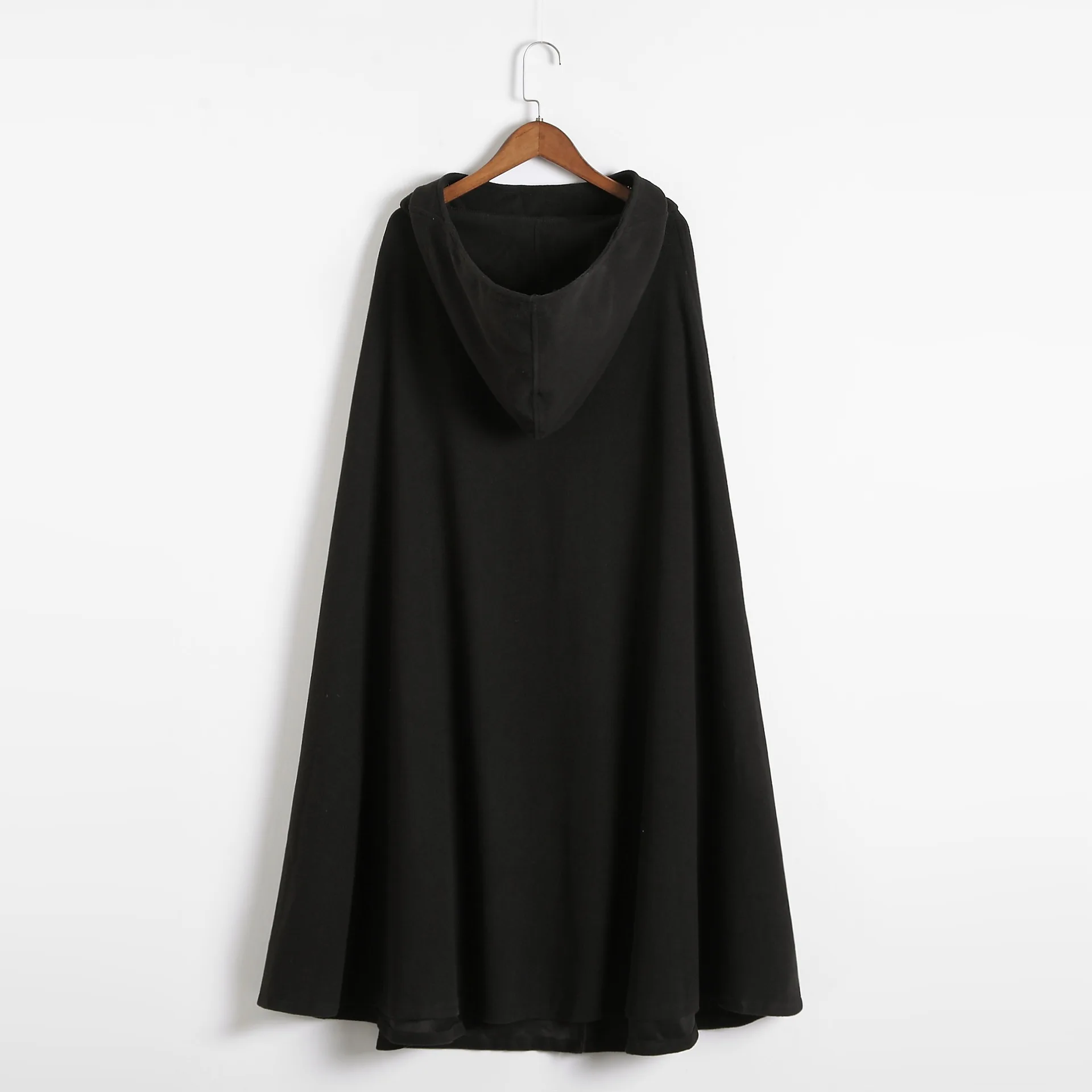Винтажное черное шерстяное пальто с капюшоном, пальто премиум-класса из мягкой ткани, Женское зимнее пальто, мешковатое популярное Женское пальто на осень