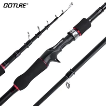 Goture aquila 탄소 스피닝 캐스팅로드 m 파워 초경량 텔레스코픽 낚시대 파이크베이스 잉어 용 2.1 m, 2.4 m, 2.7 m, 3.0m(China)