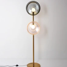 Популярный торшер новейший дизайн напольный светильник 2* E27 стеклянный абажур Золотой Металл Модный дизайн причудливый Домашний Светильник ing