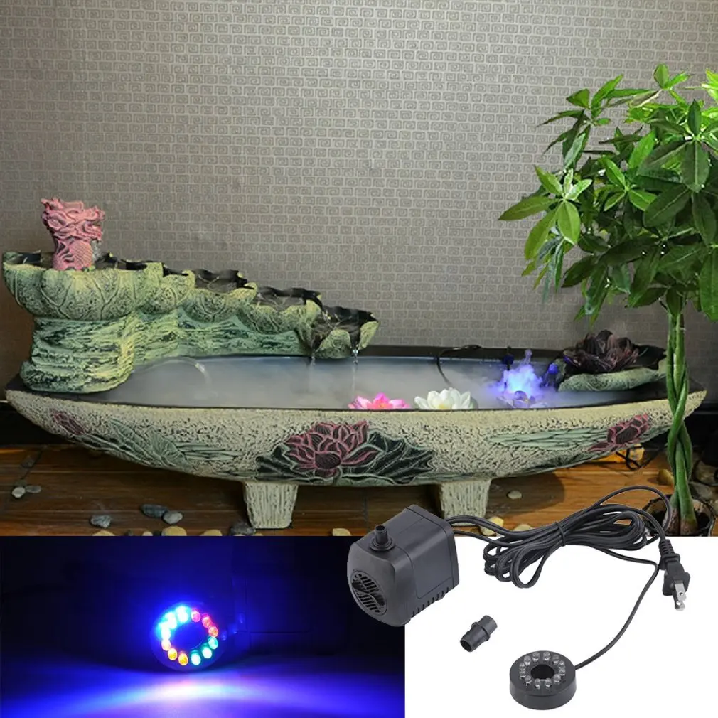 220-240V US Plug Submersible Water Pump With 12 LED lights 600L / H 10 W For Aquarium Fish Tank Pond Fountain 220-240V US Plug Submersible Water Pump With 12 LED lights 600L / H 10 W For Aquarium Fish Tank Pond Fountain