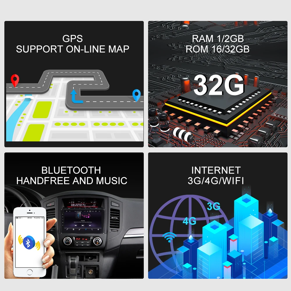 ISUDAR Автомагнитола для MITSUBISHI/PAJERO 2 din Android 9 Авторадио Мультимедиа gps ram 2GB rom 32GB USB DVR AHD камера ips экран