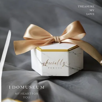 

New Europe Marble Style Gift Box Baby Shower Birthday Party Candy Box Sweet Chocolate Boxes Wedding Favors Decoration