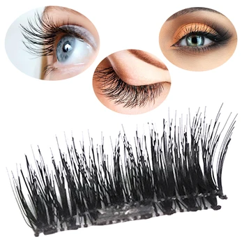 

4Pcs Fashion Creative Ultra Thin 0.2mm False Eyelash Magnetic Magnet Eyelash Reusable 3D Extension