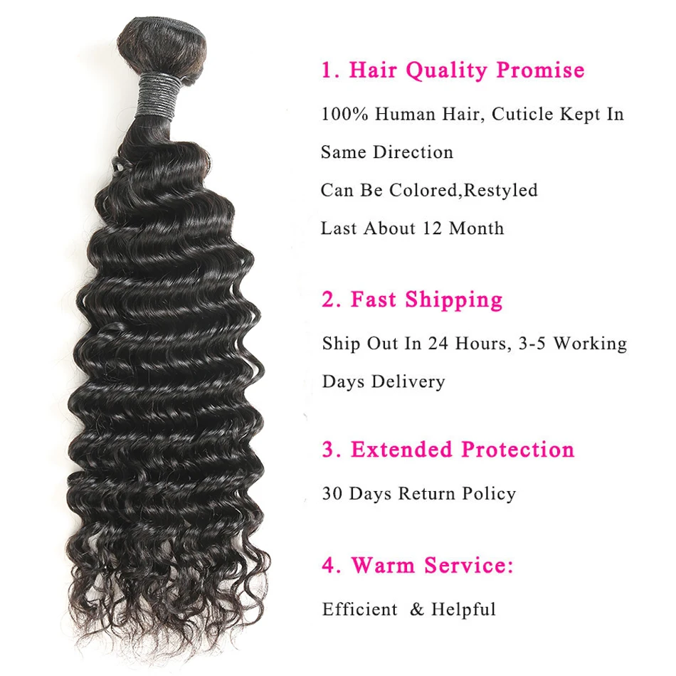 deep curly  human hair bundles brazilian hair weave bundles 02