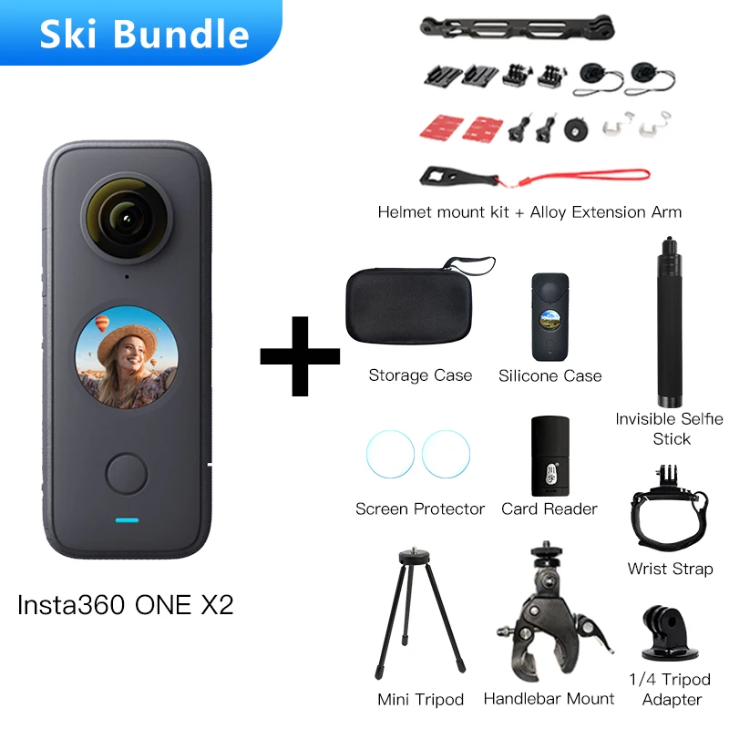 cheapest action camera Insta360 One X2 360 Action Camera 5.7K VR Video 10M Waterproof Insta 360 One X2 Pocket Panorama Underwater Helmet Pro  Sport Cam action camera with longest battery life Action Cameras