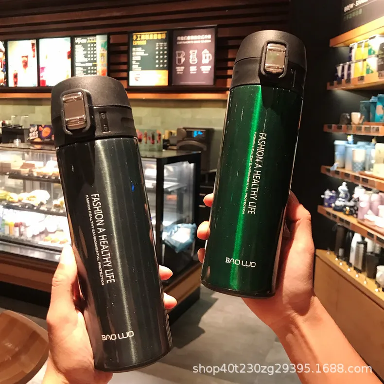 

Insulated Stainless Steel Bottle Creative Tea Cup Business Bounce Cover Water Cup Daily Use the Department Store Gift