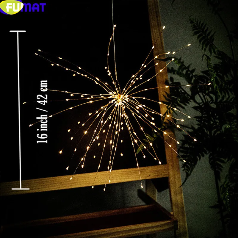 FUMAT Рождественский струнный светильник s наружный декоративный светодиодный светильник s солнечный фейерверк медный провод лампа наружная гирлянда 200 светодиодный s светильник
