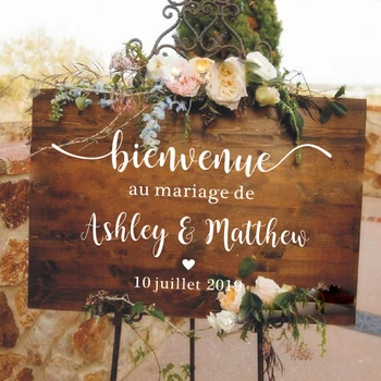 

French/Spanish Wedding Wall Stickers Mural Board Sign Wall Decal Wedding Welcome Stickers Romantic Mariage Decor Poster N241
