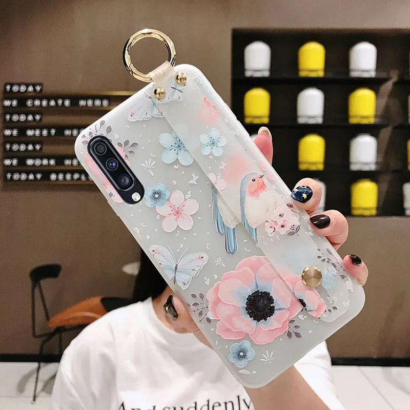 SK3-13WDFBird SoCouple ремешок чехол для samsung Galaxy S9 S8 S10 плюс S10e Note 8, 9, 10, плюс A40 A50 A70 A20 A10 A30 чехол для телефона из ТПУ с принтом держатель чехол - Цвет: SK3-13WDFBird