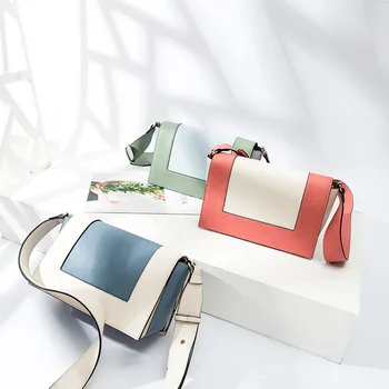 

2019 New Wide Shoulder Strap Women Bag Messenger Bag Small Square Bag Women Bag