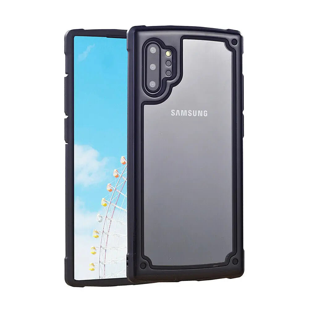 Для samsung Galaxy Note10/10 Plus противоударный Прочный чехол-гибрид мягкий чехол - Цвет: Черный