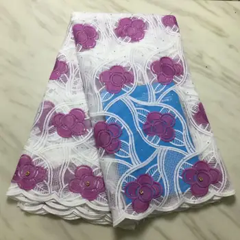 

Wholesale high-end French lace fabric white pink hot diamond decoration party dress lace African lace fabric, each batch of 5 yards