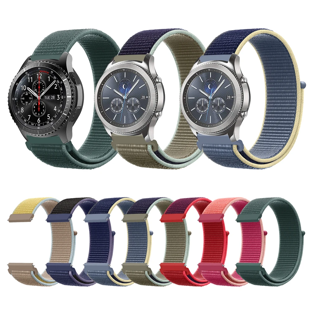 Новый цветной нейлоновый ремешок для samsung Galaxy Watch 46 мм 42 SM gear S3 Classic/Frontier Bracelet Active 2