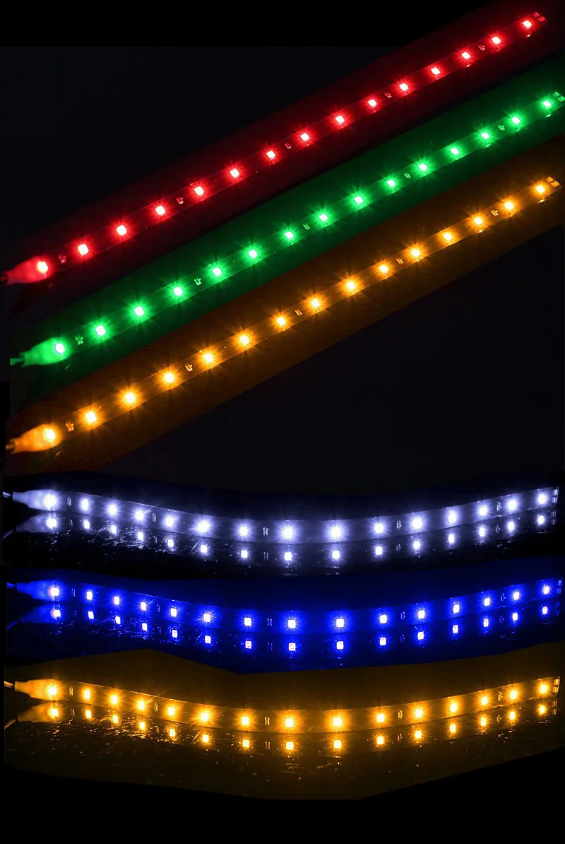 Водонепроницаемый 30CM15SMD автомобильный мотоцикл декоративные RGB свет настроения светодиодный автомобильный монтируемый свет огоньки со шнуром атмосферная лампа