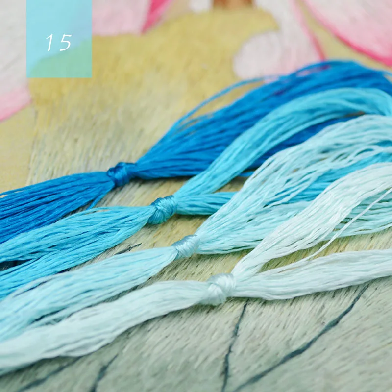 15 Популярный цвет 4 picese silk/Spiraea вышивка/Обычная цветная шелковая нить/шелковая вышивка ручной работы - Цвет: 15