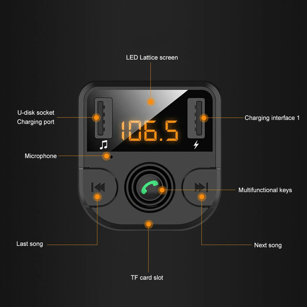 Автомобильный bluetooth fm-передатчик mp3 радио адаптер автомобильный Быстрый 2usb зарядное устройство Высокое качество Горячая Распродажа беспроводной