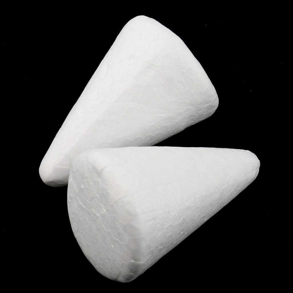 30PCS Blank Cone Shaped Styrofoam Polystyrene Foam For Arts Crafts Modelling