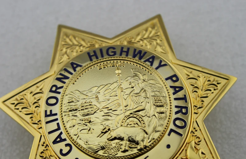 Классический CALIFORNIA HIGHWAY PATROL OFFICER 6856, Реплика Фильма Prop Pin значок