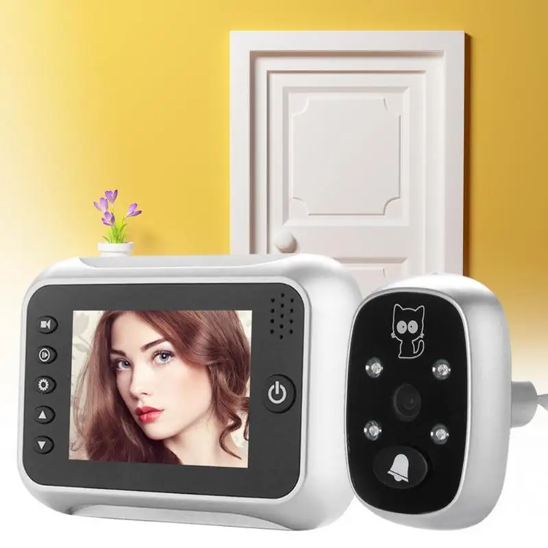 

720P HD Digital Video Doorbell Camera 2MP Video Doorbell Camera 120-Degree Night Vision PIR Human Motion Door Ring