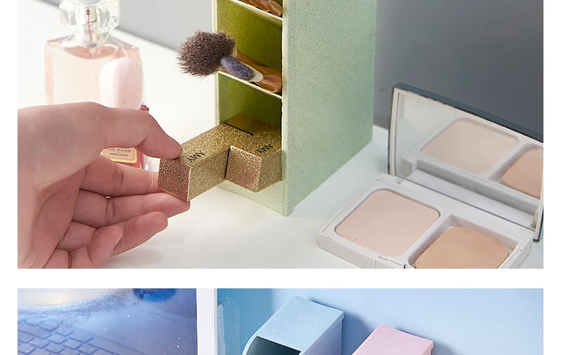 Newest Pencil Pen Case Storage Boxes Drawer Divider Makeup Brush Stand Toothbrush Organizer Table Desk Home Office Organization_13