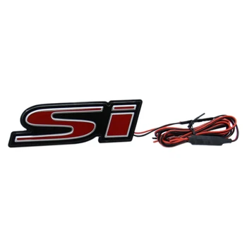 

1X Si Logo Car Front Hood Grille Emblem LED Light for Honda CIVIC SPIRIOR Etc