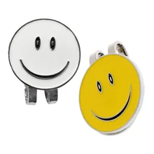 Комплект из 2 предметов, прочные улыбающееся лицо магнит, заколка на шляпу маркер мяча для гольфа Гольф Кепки козырек